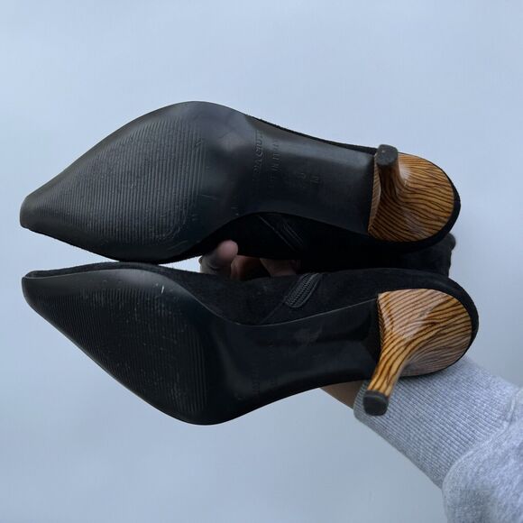 Claudia Ciuti Race Suede Kitten Heel Knee High Pointed Toe Boots Brown 6M - Picture 5 of 8